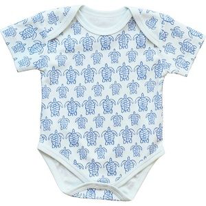 Blue Sea Turtle Short Sleeve Onesie 0-3mo